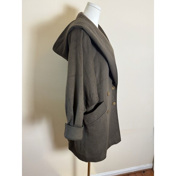 Gemini Vintage 1970's 100% Wool Brown Cape Coat Hood Size Large - Picture 14 of 16